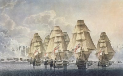 Battle of Trafalgar, rear division, engraved and published by the artist, 1806 by Robert Dodd